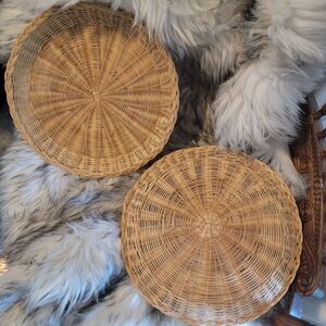 5 10" Rattan Braided Basket Placemats